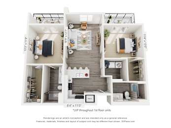 A floor plan of a house with three bedrooms, a living room, a kitchen, and a bathroom.