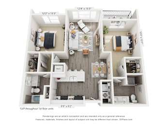 Two Bedroom Bluff Floorplan