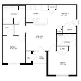 A black and white image of a floor plan for a house.