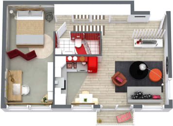  Floor Plan Carter Castle One Bed