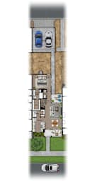 floor plan of a house with a garage and a terrace