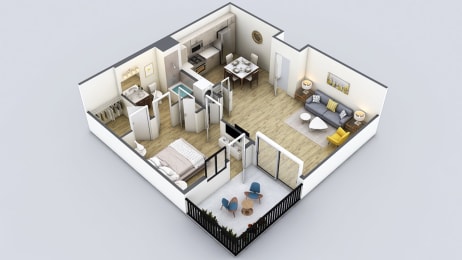 Floor Plan Waitlist - 1 Bedroom 1 Bath