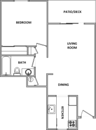 Floor Plan  Garden Glen 1x1 Floor Plan 646 Square Feet