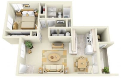 Hathaway Court 1x1 Floor Plan 699 Square Feet