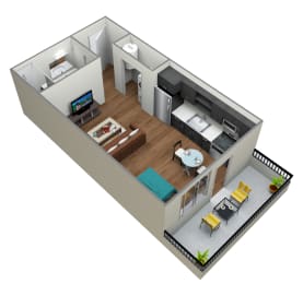 Heather Lodge 0x1 Canyon Floor Plan 492 Square Feet