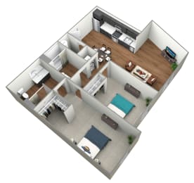 Heather Lodge 2x2 Trailhead Floor Plan 1034 Square Feet