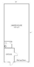 Floor Plan  Burnham Business and Storage warehouse floor plan with office and restroom