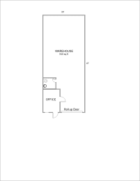 Floor Plan  Burnham Business and Storage warehouse floor plan with office and restroom