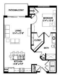 Floor Plan  a floor plan of a small house with a kitchen and a living room