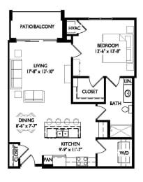 Floor Plan  a floor plan of a small house with a kitchen and a living room