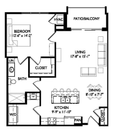 Floor Plan  a floor plan of a small house with a kitchen and a living room