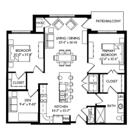 Floor Plan  a floor plan of a house with bedrooms and a living room