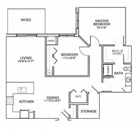 Floor Plan  a floor plan of a house with bedrooms and a kitchen