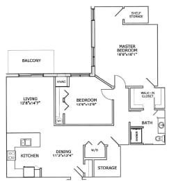 Floor Plan  a floor plan of a house with bedrooms and a living room