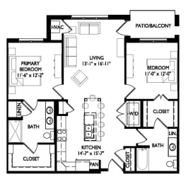 Floor Plan  a floor plan of a house with bedrooms and a living room