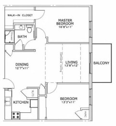 Floor Plan  a floor plan of a house with bedrooms and a bathroom