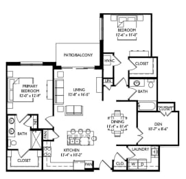 Floor Plan  a floor plan of a house with three bedrooms and two bathrooms
