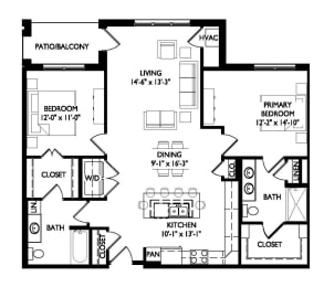 Floor Plan  a floor plan of a house with bedrooms and a living room