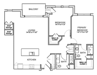 Floor Plan  a floor plan of a house with bedrooms and baths and a staircase