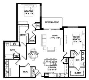 Floor Plan  a floor plan of a house with a combination of bedrooms and baths