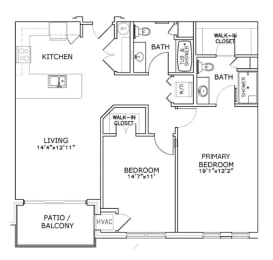 Floor Plan  a floor plan of a house with two bedrooms and a bathroom