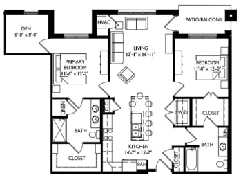 Floor Plan  a floor plan of a small house with bedrooms and a living room