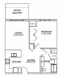 Floor Plan  a floor plan of a small house with a kitchen and a living room