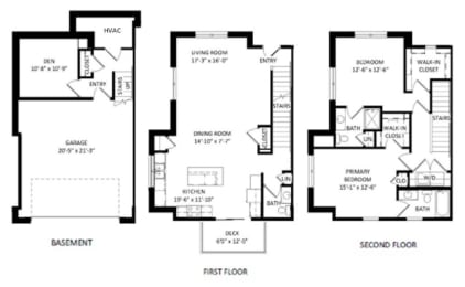 Floor Plan  a floor plan of a house with three bedrooms and two baths