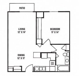 Floor Plan  a floor plan of a small house with a bedroom and a living room