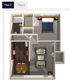 A diagram comparing two different floor plans, Plan A and Plan B.