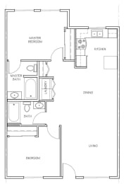 a floor plan of a bedroom apartment