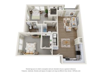 a floor plan is shown with the furniture shown in this image