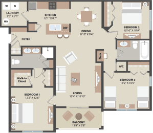 Fountain Villas The Cascade 3 BD 2 Bath 1358 sqft