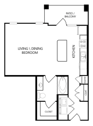 s1a studio floor plan 1 bath 803 sqft