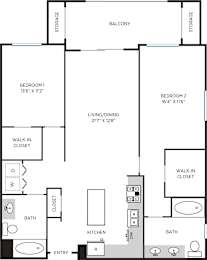 Reserve 2B floor plan at Casa Mira View Apartments, California 92126