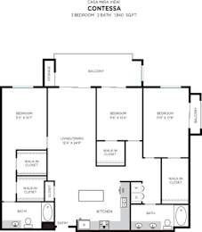 Contessa Floor Plan at Casa Mira View Apartments, California