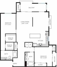 Palazzo Floor Plan at Casa Mira View Apartments, San Diego, 92126