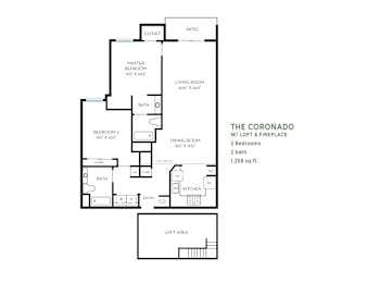 2 bed two bathroom floorplan with loft at Costa Verde Village Apartments, San Diego, 92122