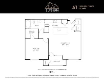 A1 Floor Plan Unit at Elysium, Phoenix, AZ