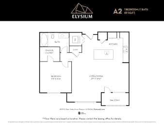 A2 Floor Plan Unit at Elysium, Phoenix