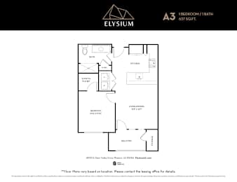 A3 Floor Plan Unit at Elysium, Phoenix, 85054