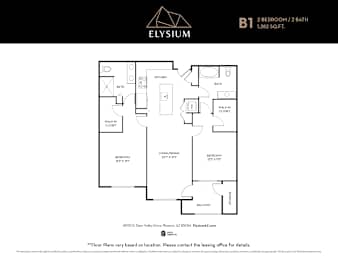 B1 Floor Plan Unit at Elysium, Phoenix, Arizona