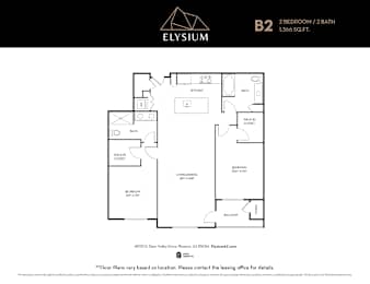 B2 Floor Plan Unit at Elysium, Arizona, 85054