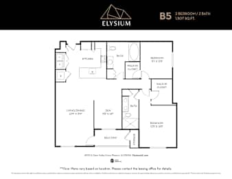 B5 Floor Plan Unit at Elysium, Phoenix, AZ, 85054