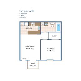 Pinnacle Floor Plan at La Jolla Canyon Apartments, San Diego, CA