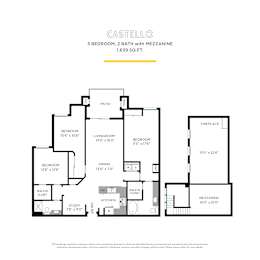 Castello with Mezzanine Floor Plan at La Jolla Crossroads Apartments, San Diego