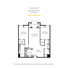 Firenze Floor Plan at La Jolla Crossroads Apartments, San Diego, 92122