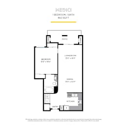 Medici Floor Plan at La Jolla Crossroads Apartments, San Diego, 92122