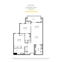Siena Floor Plan at La Jolla Crossroads Apartments, California, 92122