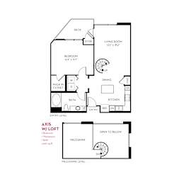 One bedroom one bathroom floorplan with walk-in closet at Metropolis Apartments, IRVINE